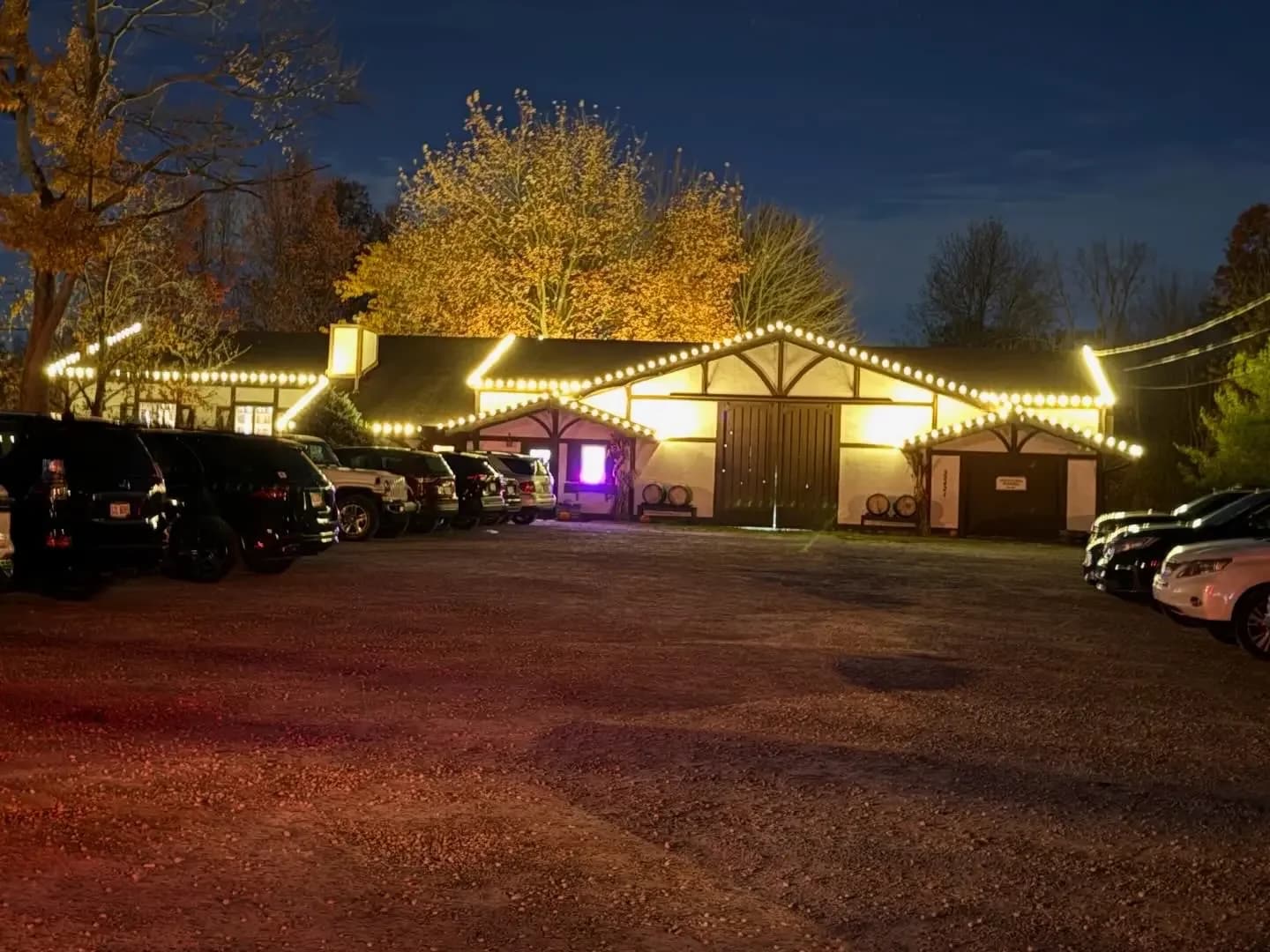 Warm roofline lighting at John Christ Winery in Avon Lake, a Shoreline project