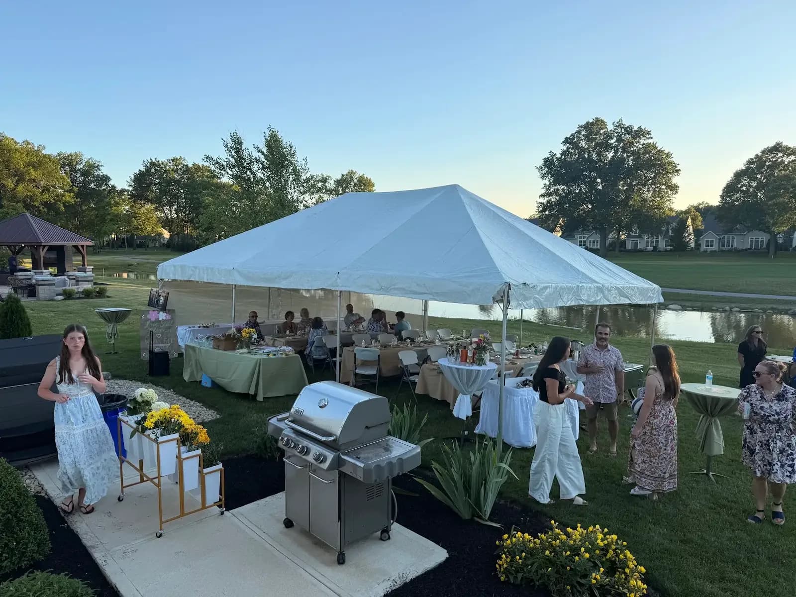 Tent rental for an outdoor celebration in Avon Lake, a Shoreline project