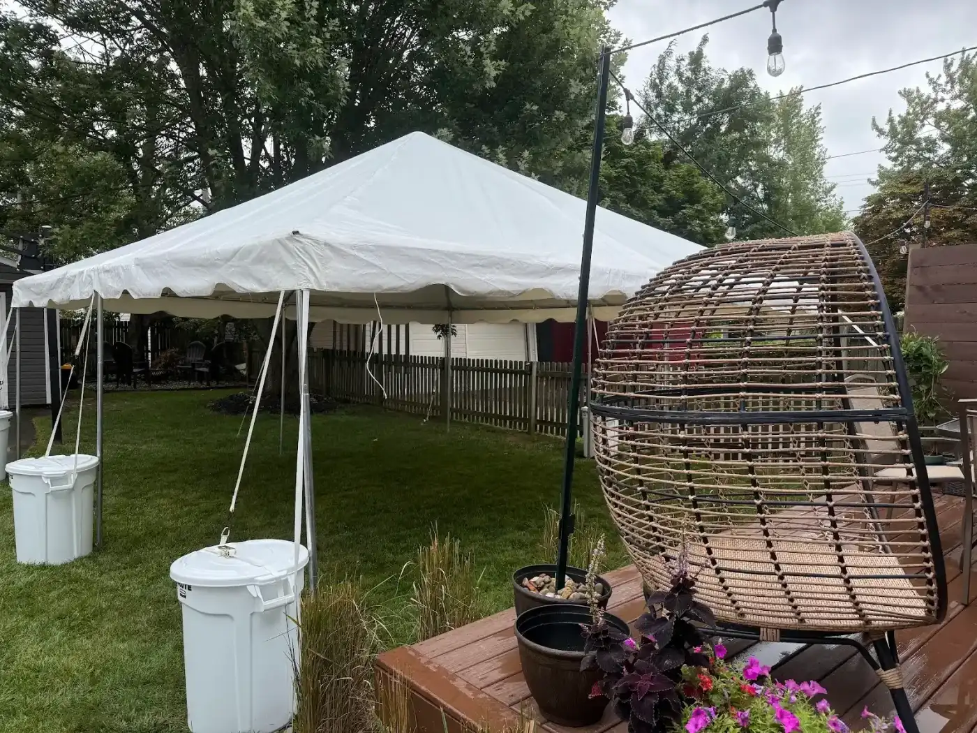 Side view of the garden tent in Lakewood, a Shoreline project
