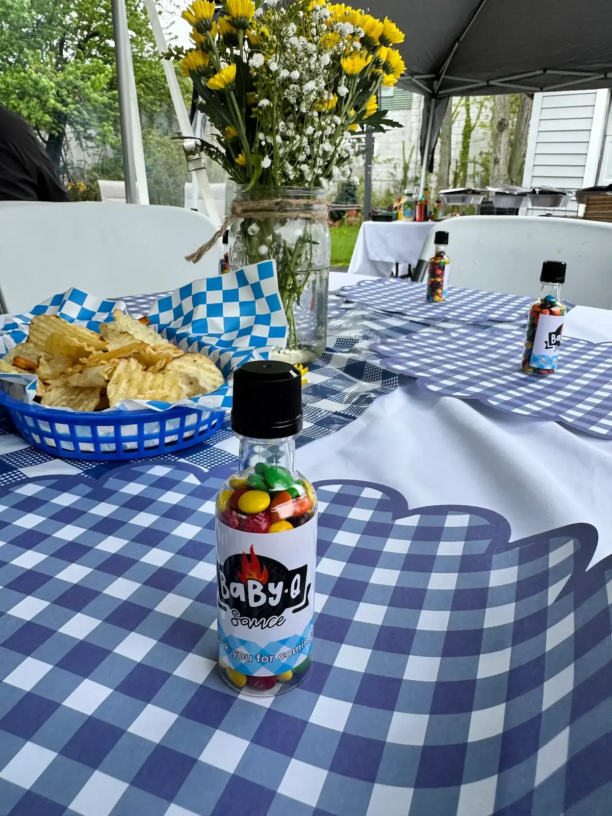 Table-setting detail at the tent event in Westlake, a Shoreline project