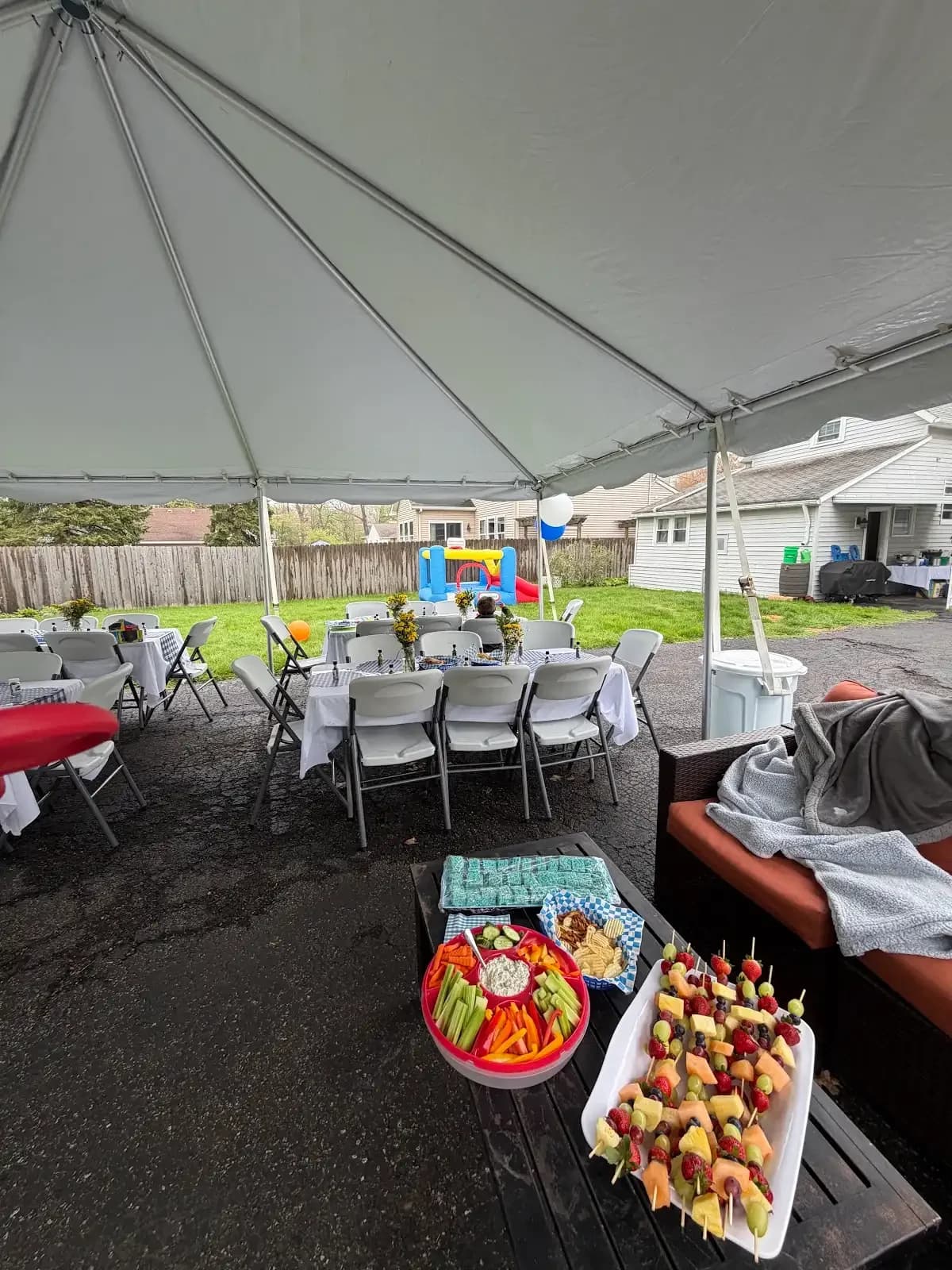 View from inside the tent in Westlake, a Shoreline project