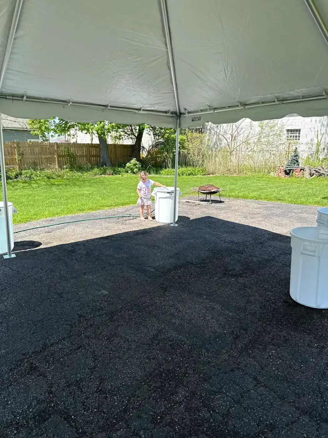Open tent interior in Westlake, a Shoreline project