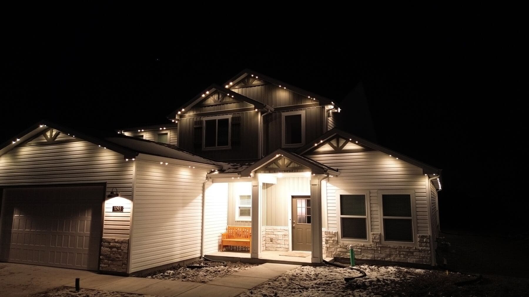 A warm winter lighting display